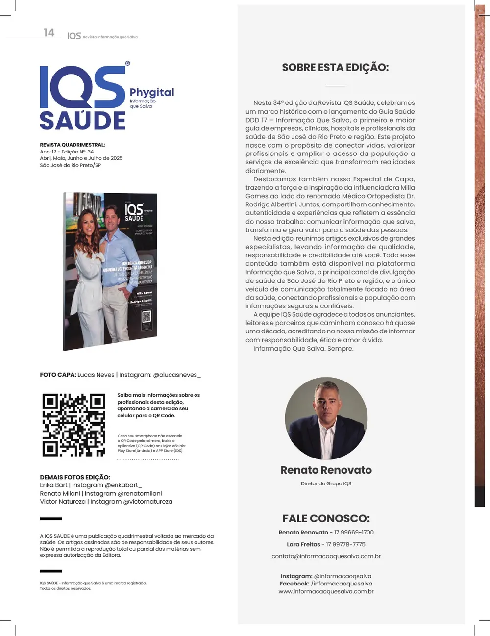 Revista IQS Saúde — Edição 34 — página 14