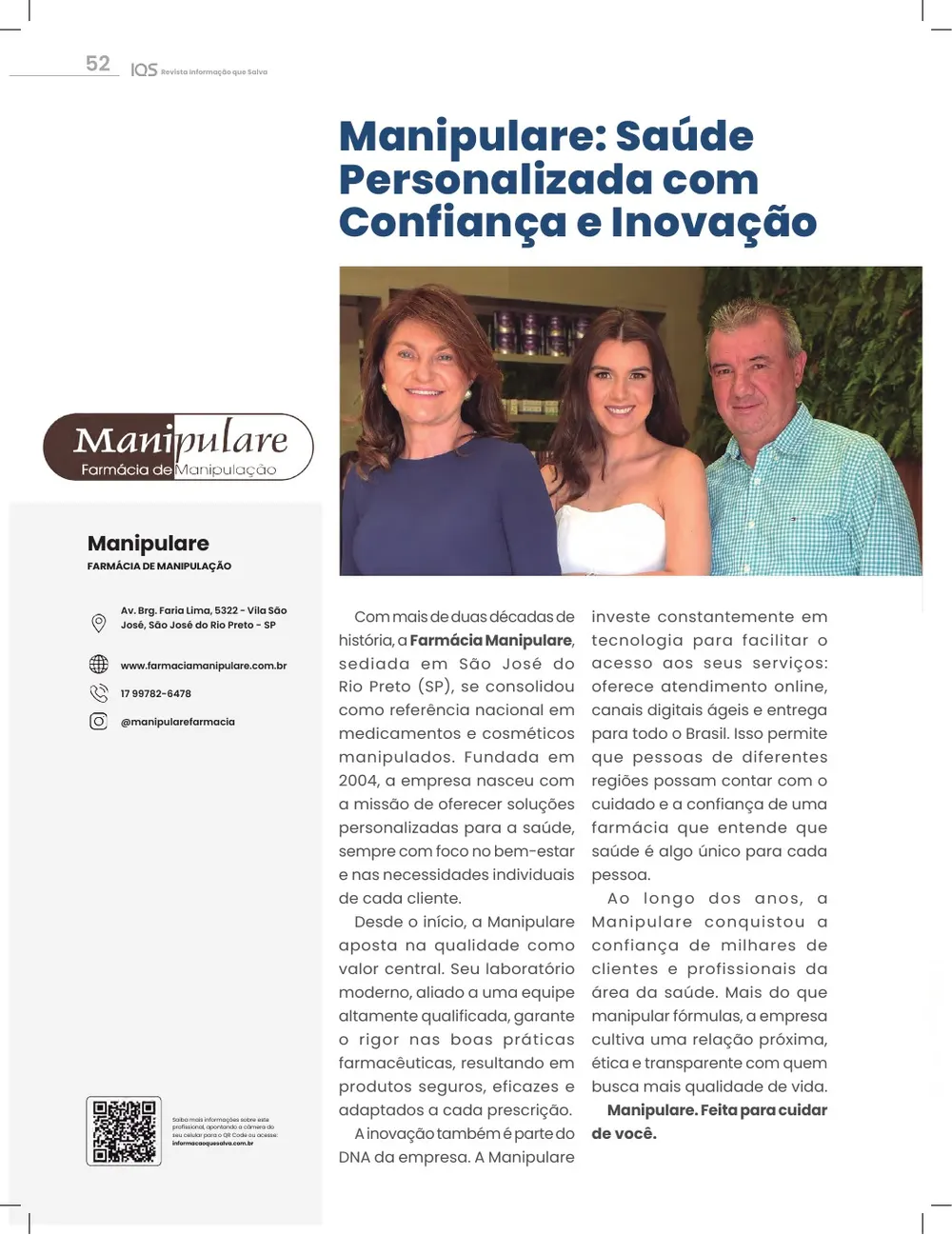Revista IQS Saúde — Edição 34 — página 52