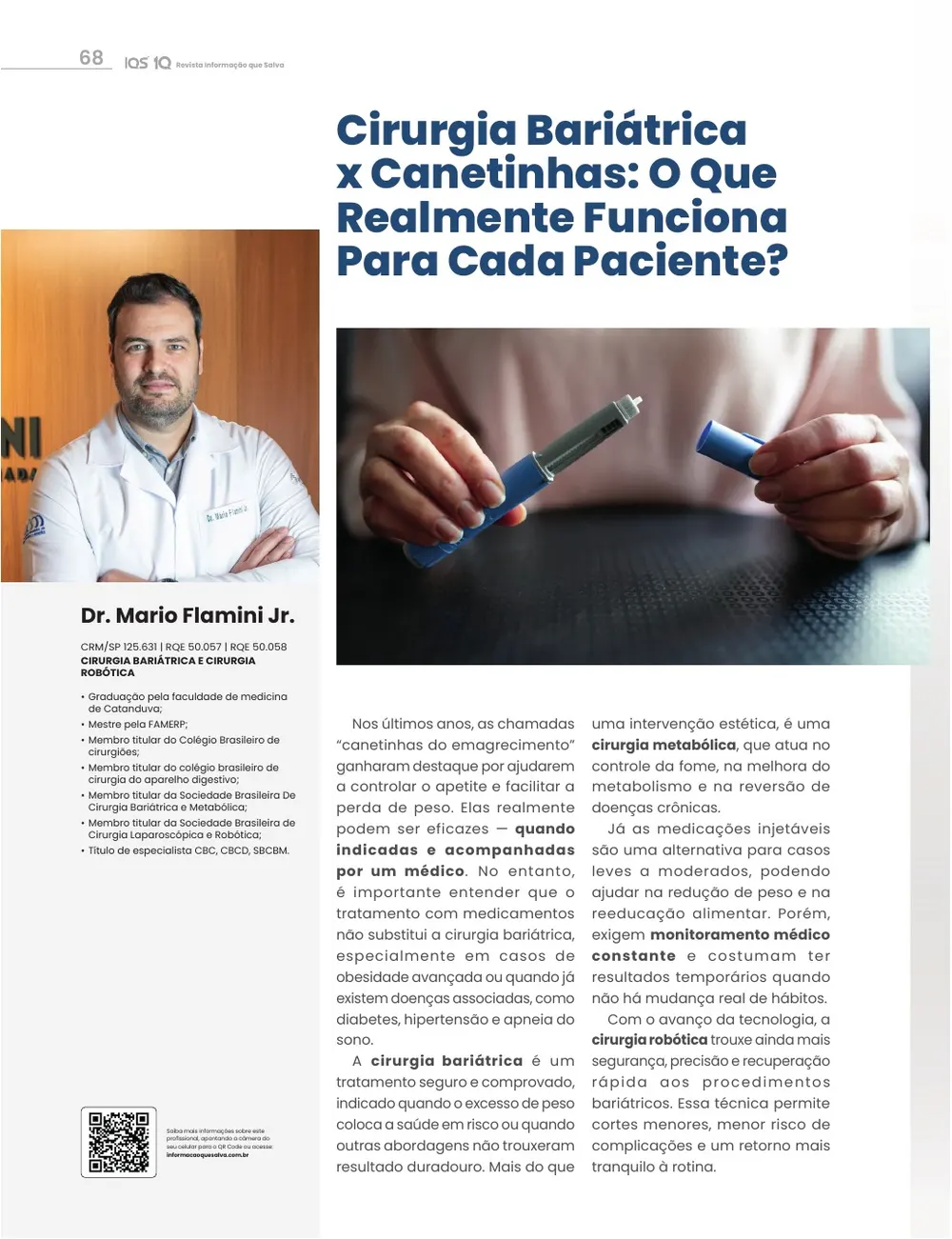 Revista IQS Saúde — Edição 35 — página 68