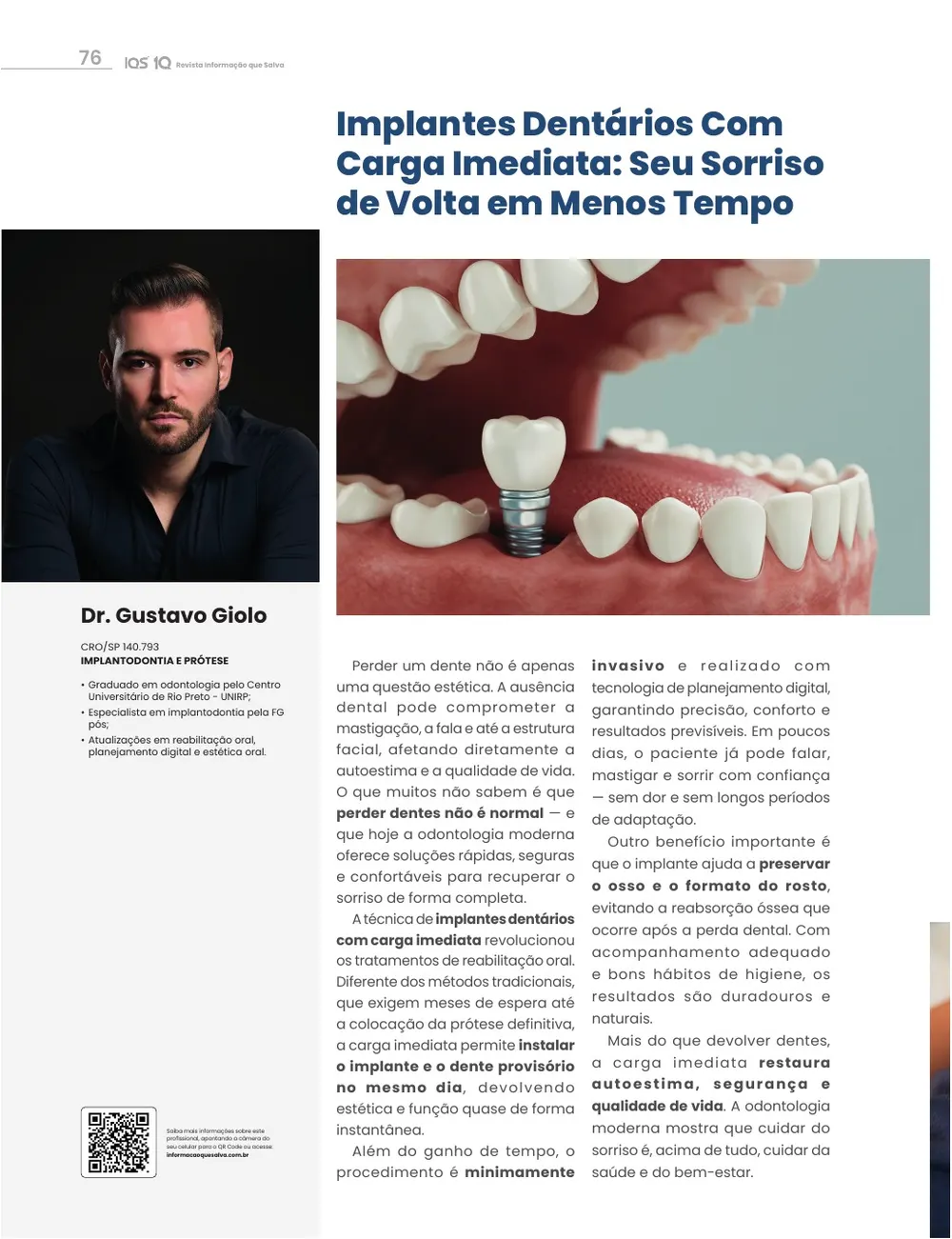 Revista IQS Saúde — Edição 35 — página 76