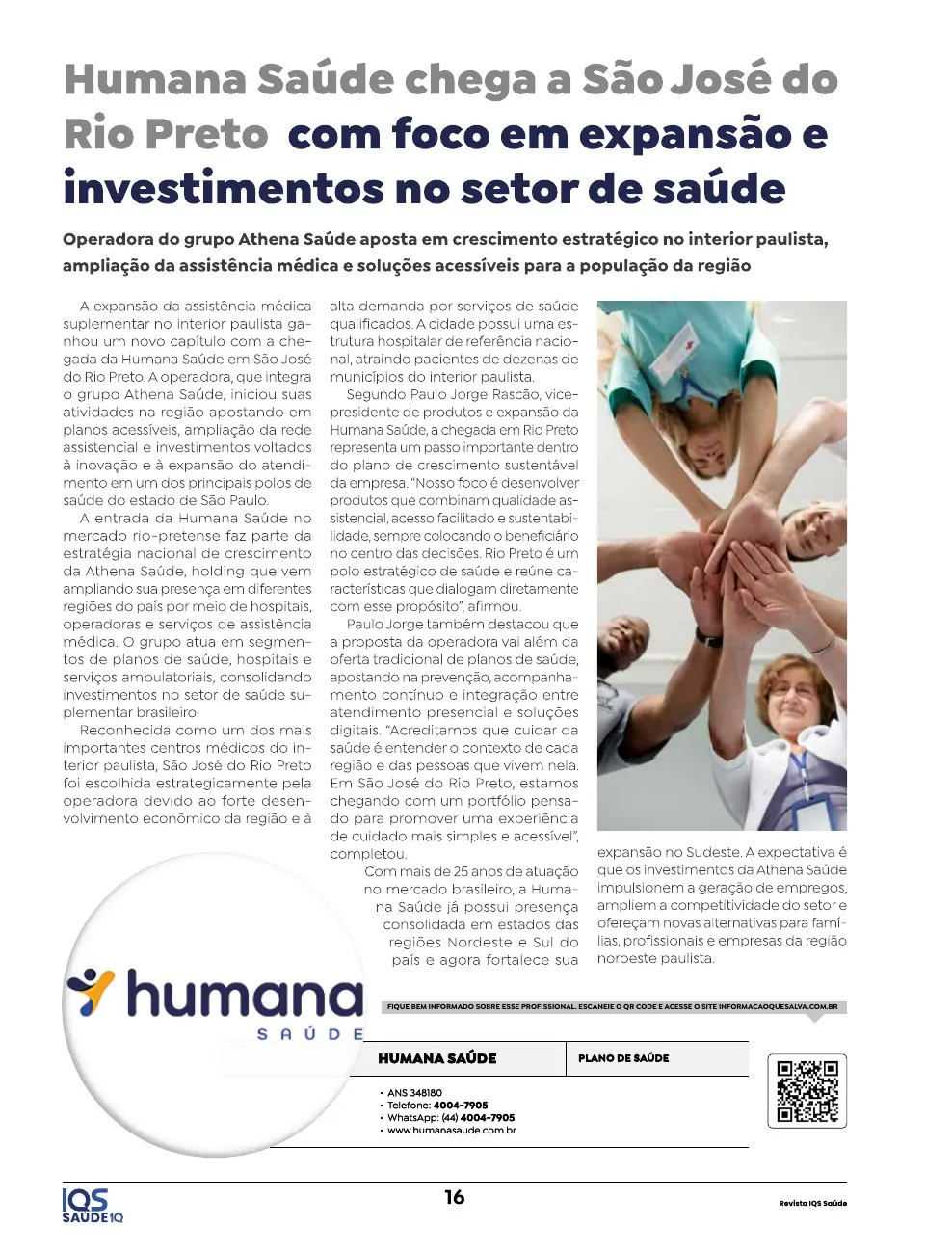Revista IQS Saúde — Edição 36 — página 16