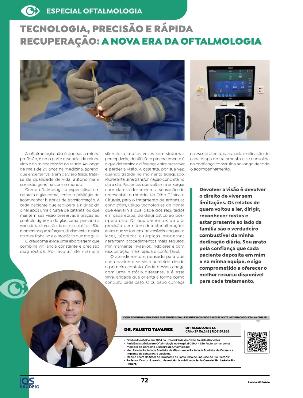 Revista IQS Saúde — Edição 36 — página 72