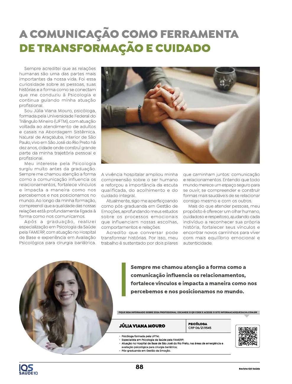 Revista IQS Saúde — Edição 36 — página 88